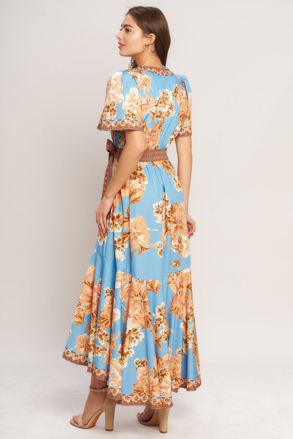 HAVANA HEAT WOVEN HI-LO MIDI DRESS