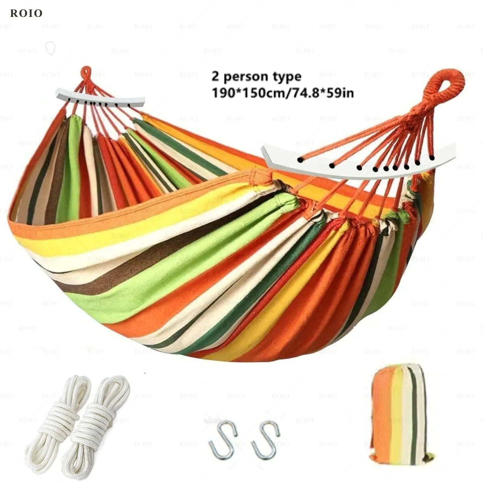 Outdoor Camping Hammock Thickened Durable Fabric Canvas with Bag