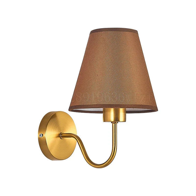 American Fabric Wall Lamp - LED Sconces with Cloth Lampshade for Bedroom, Living Room, Staircases, and Home Interior Lighting