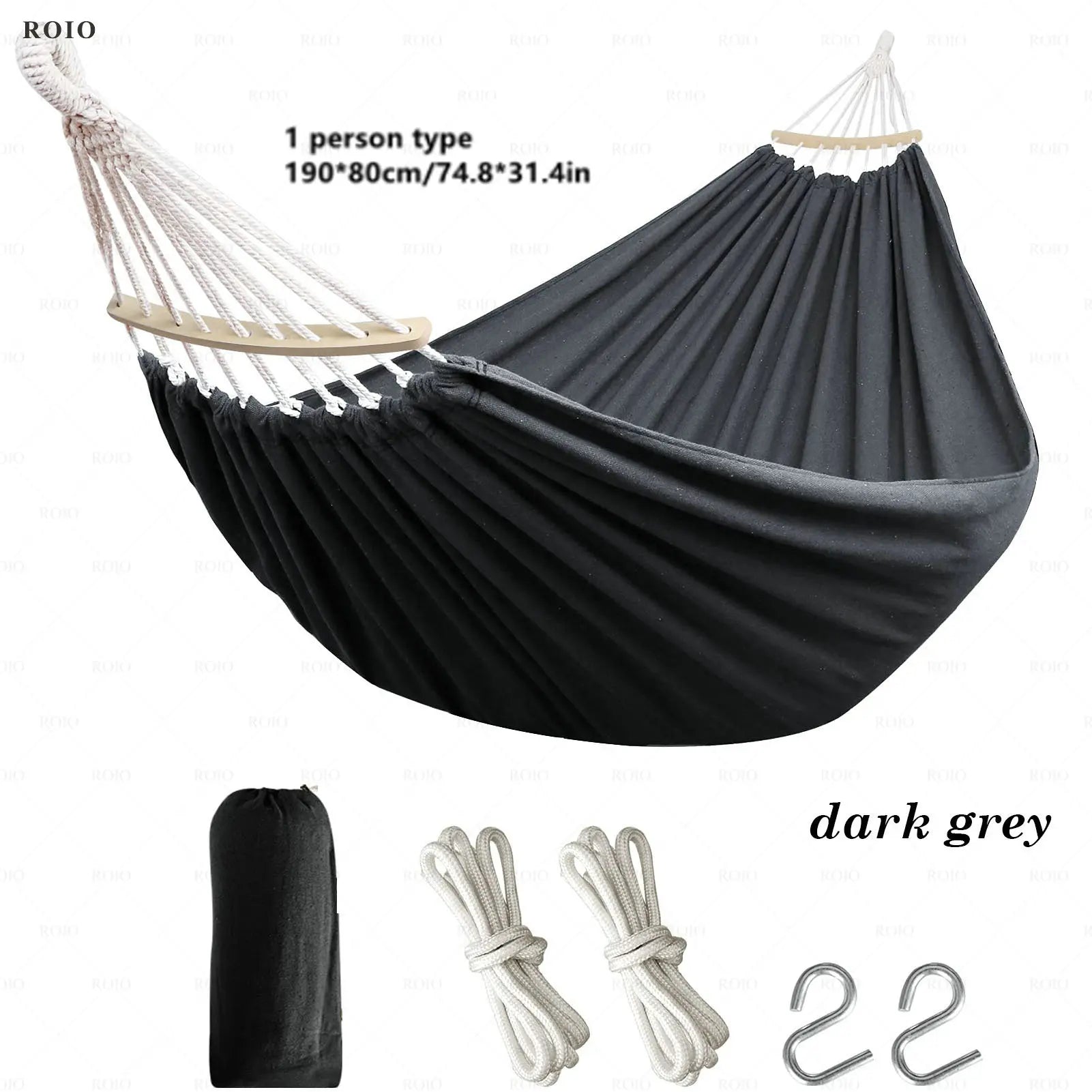 Outdoor Camping Hammock Thickened Durable Fabric Canvas with Bag