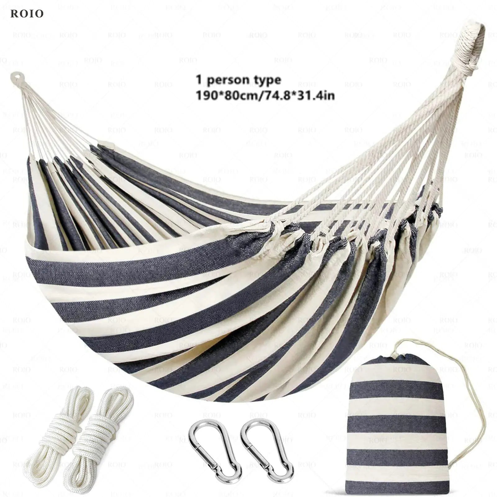 Outdoor Camping Hammock Thickened Durable Fabric Canvas with Bag